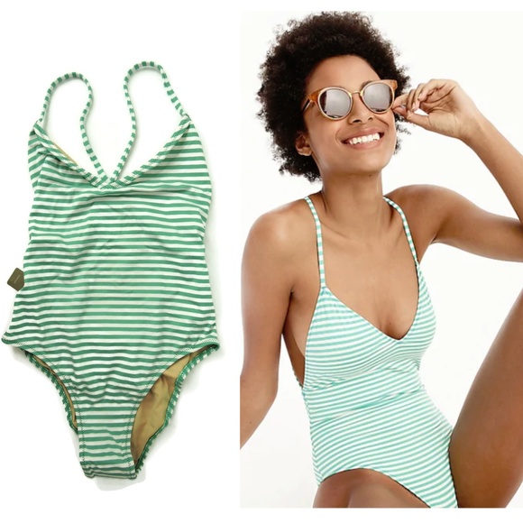 J. Crew Other - J Crew Playa Striped X-back one-piece swimsuit